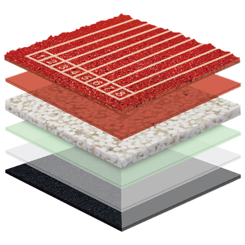 内蒙古无缝预制型塑胶跑道非渗水TPR喷面方案二